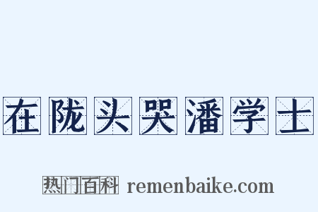 在陇头哭潘学士是什么意思的图片
